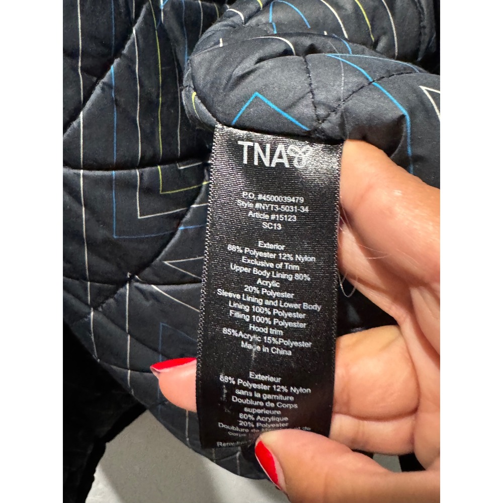 TNA Aritzia Black Parka Faux Fur Lined Hooded Winter Coat Jacket M NYT3-5031 - Picture 4 of 5